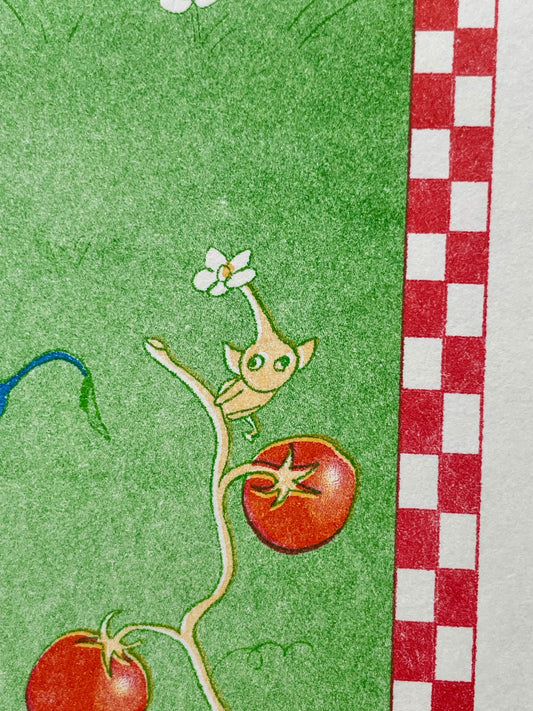 Pikmin Picnic Riso Print