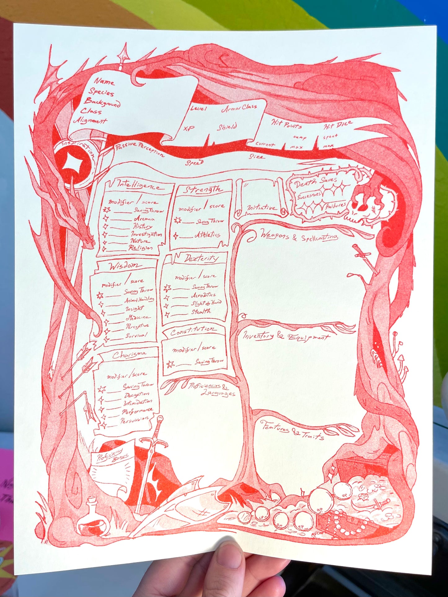 D&D Character Sheet Riso Notepad