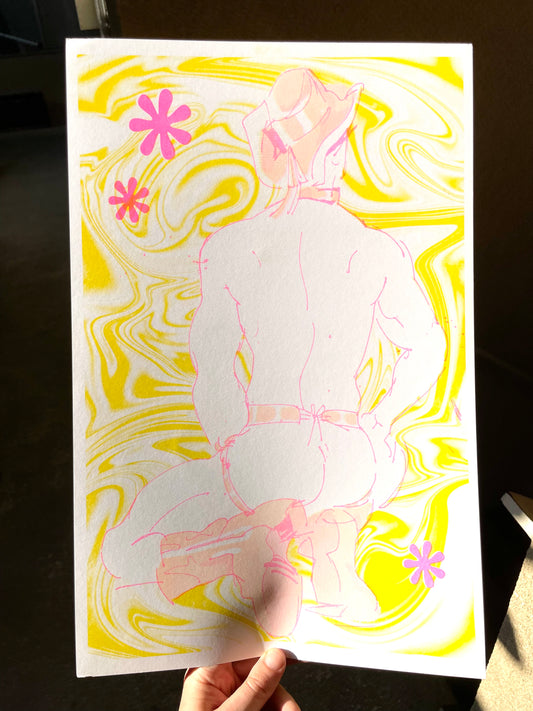 Sexy Cowboy Riso Print