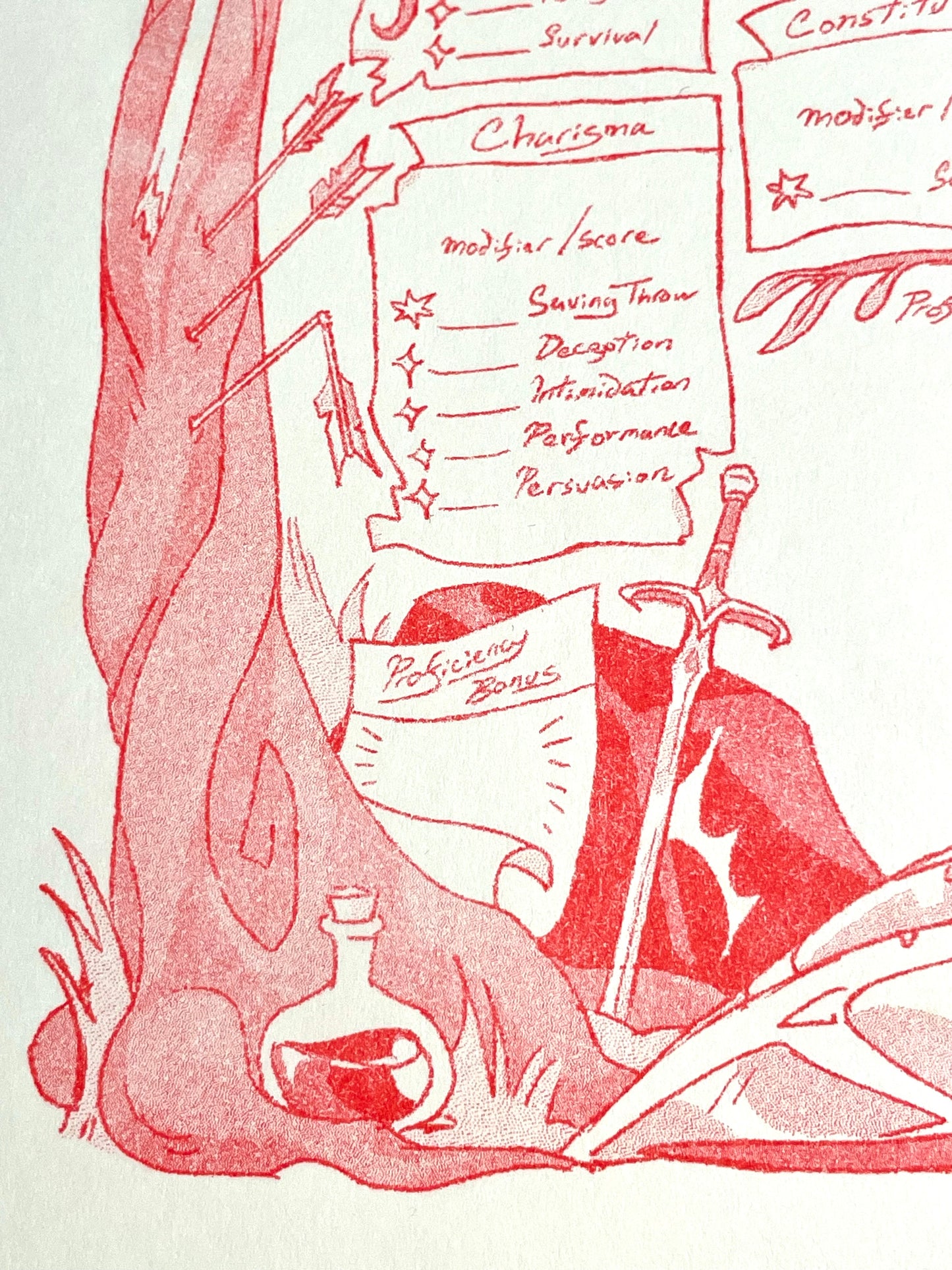 D&D Character Sheet Riso Notepad
