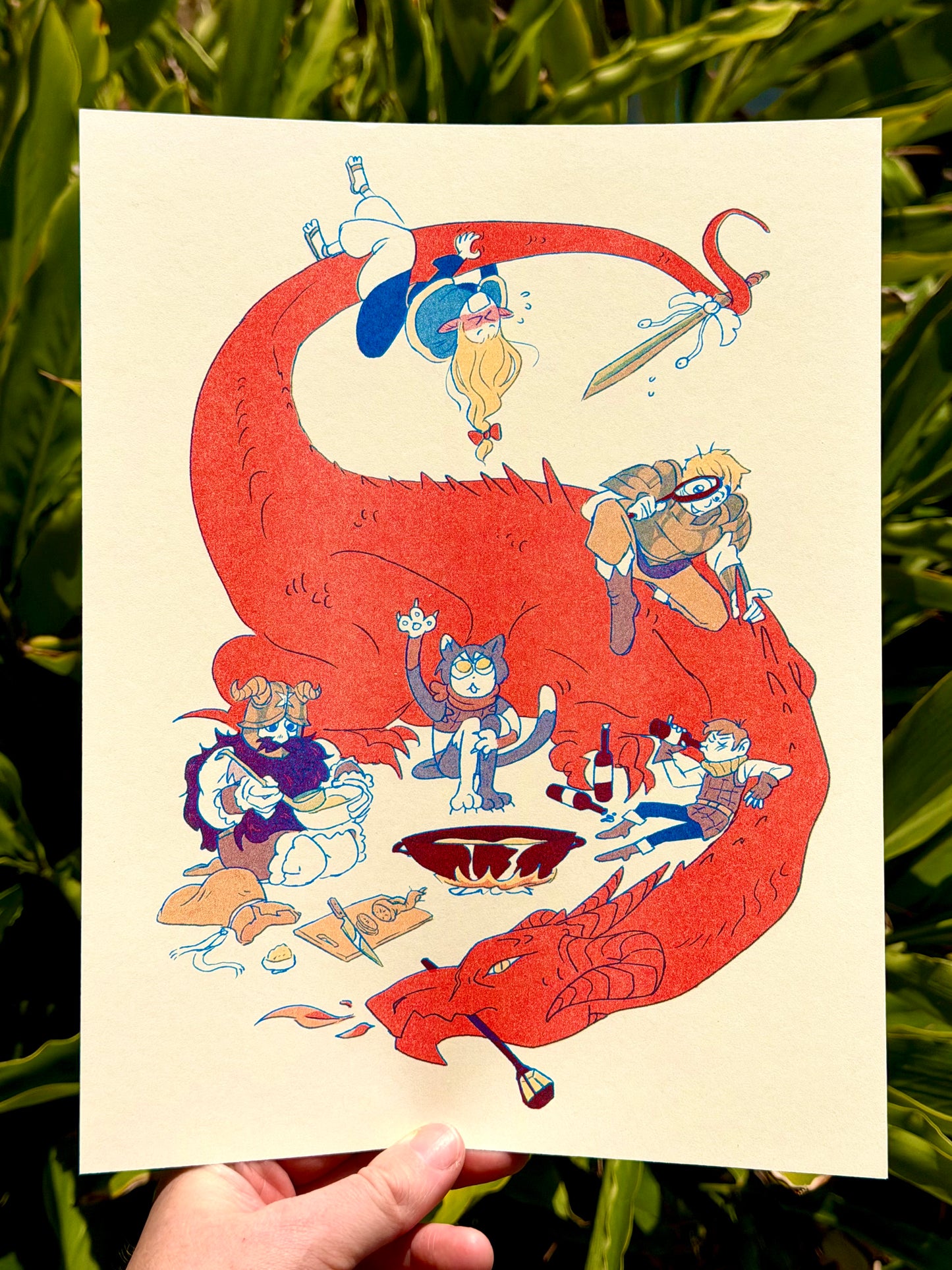 Dungeon Meshi Riso Print