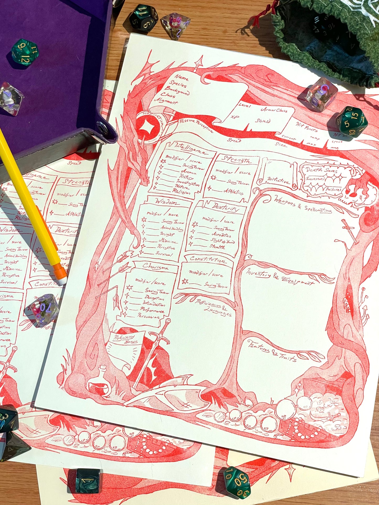 D&D Character Sheet Riso Notepad